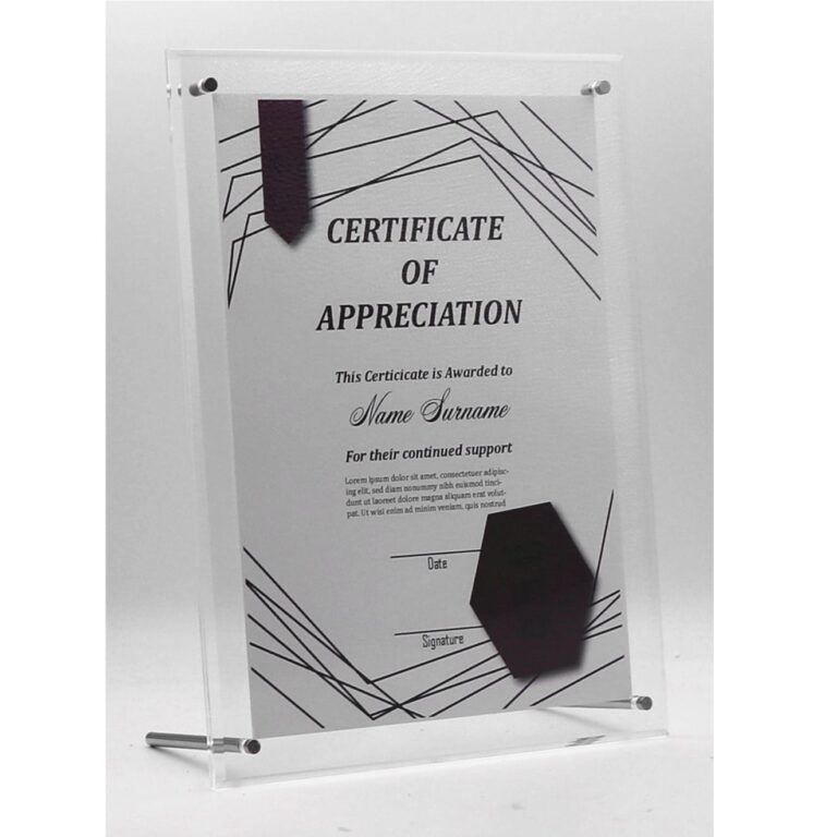 Light Acrylic Certificate Frame – Celebrant Warehouse